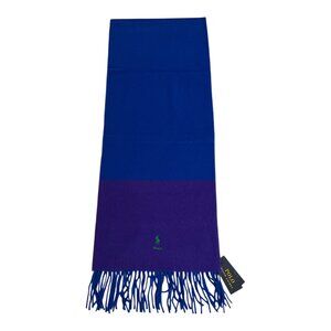 Polo Ralph Lauren Wool Scarf Blue/Purple Unisex Winter Designer NWT $78 MSRP
